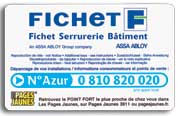 Carte Fichet pour la reproduction des clés fichet