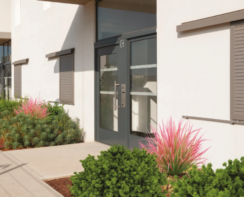 porte de hall immeuble Cibox à Nice - Raimbaldi clefs